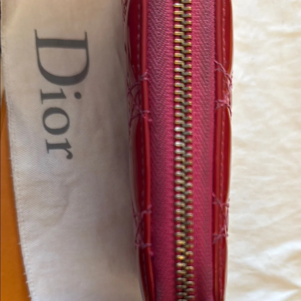 Dior Red Patent Leather Wallet